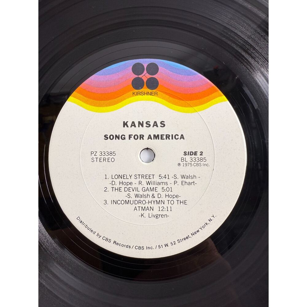 Kansas Song for America 1975 Vinyl Kirshner Pic Sleeve Original Press VG+ - Picture 4 of 10